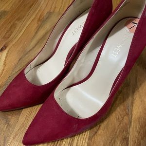 Red suede heels